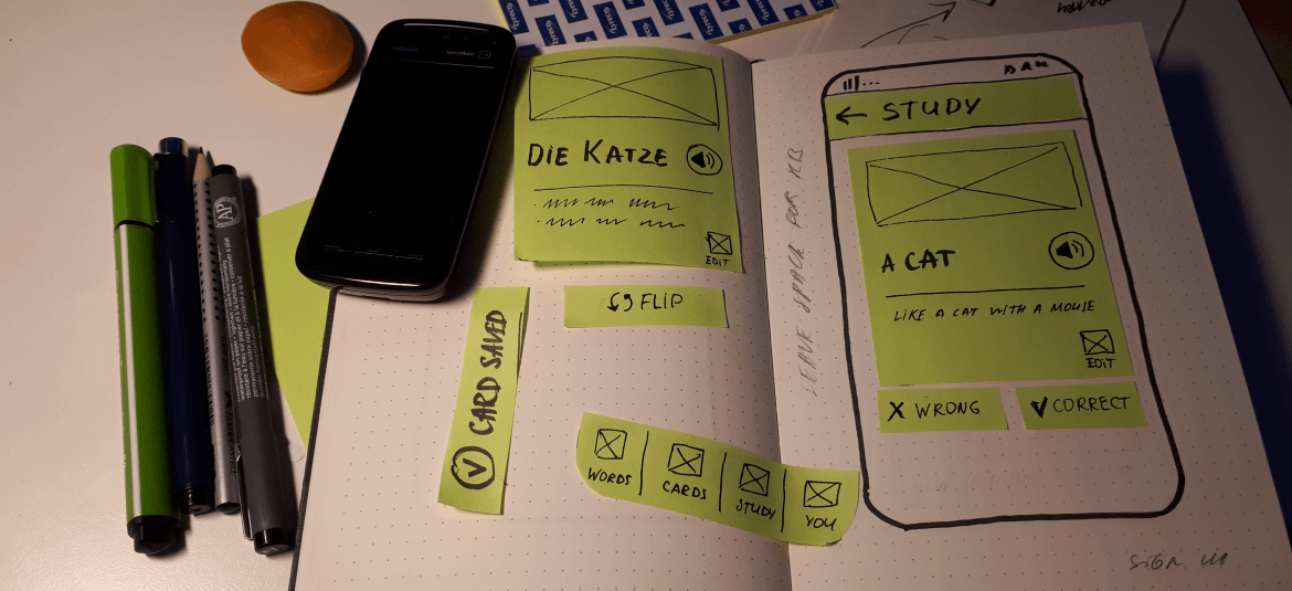 Wireframing in process